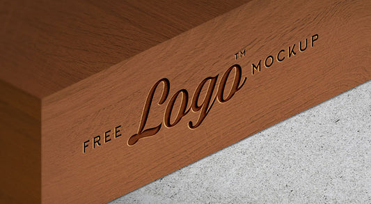 Free Wooden Engraved Logo Mockup Psd