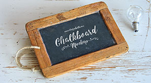Free Wooden Frame Chalkboard Mockup Psd For Lettering & Typography
