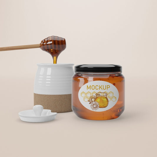 Free Wooden Honey Spoon With Honey Psd