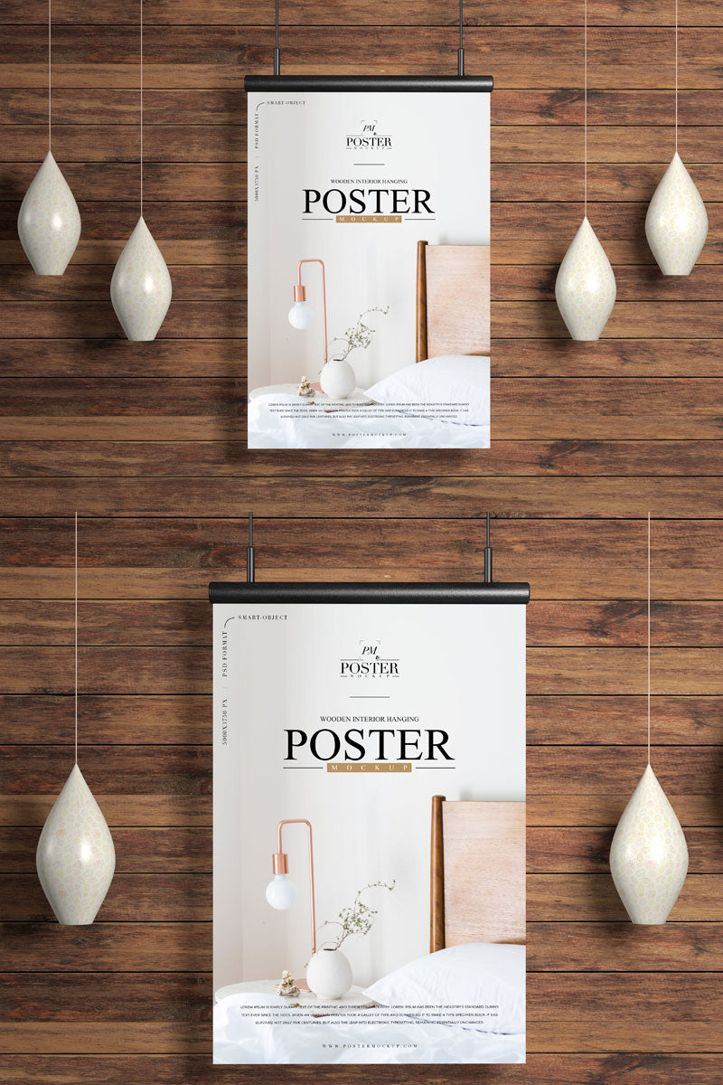 Free Wooden Interior Hanging Poster Mockup Psd – CreativeBooster