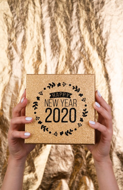 Free Wooden Mock-Up Card For New Year 2020 Party Psd
