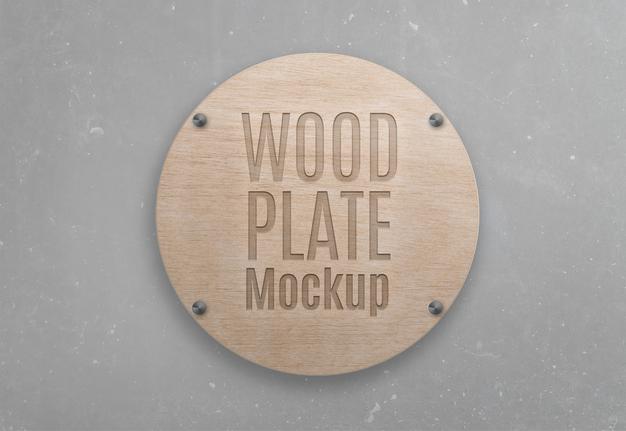 Free Wooden Plate Mockup Psd