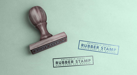 Free Wooden Rectangle Rubber Stamp Mockup Psd