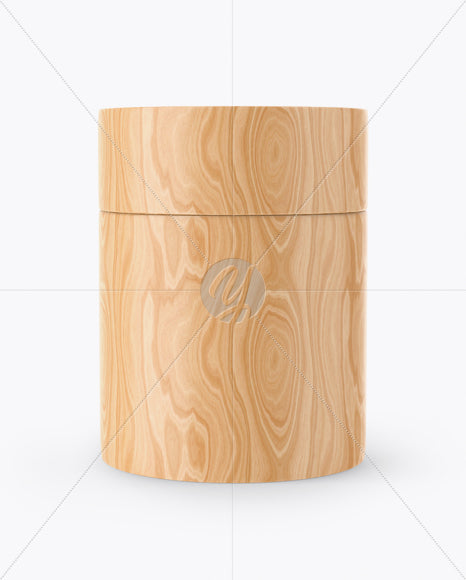 Free Wooden Tube Mockup - Front View