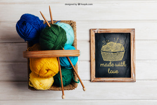Free Wool In Basket And Slate Psd