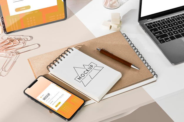 Free Workplace Mockup With Devices Psd