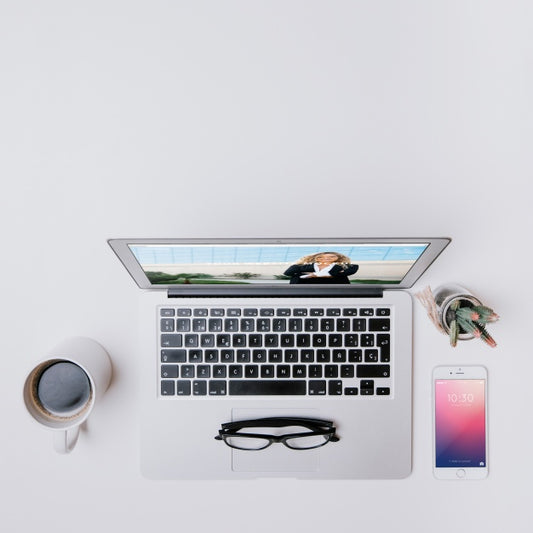 Free Workspace Concept With Laptop, Smartphone And Coffee Psd