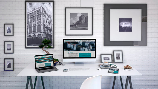 Free Workspace Mockup With Computer Psd