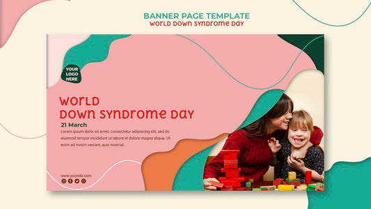 Free World Down Syndrome Day  Banner Page Psd