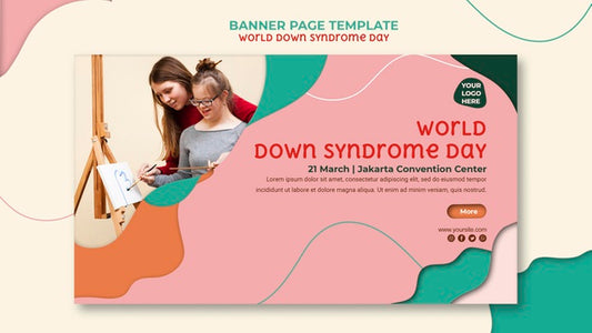 Free World Down Syndrome Day  Banner Page Template Psd