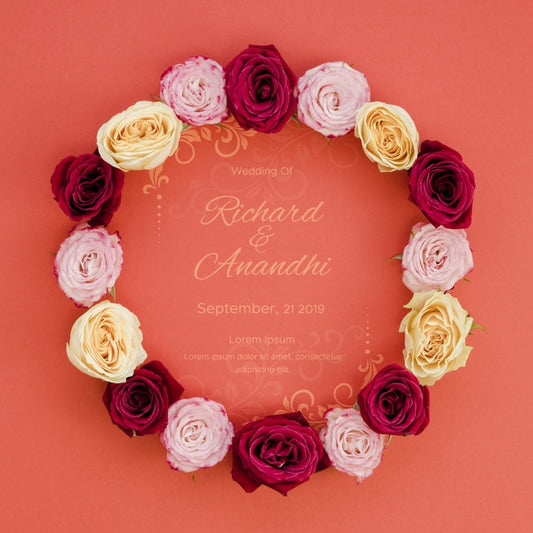 Free Wreath Of Roses Save The Date Psd