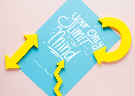 Free Yellow Arrows And Lettering On Paper Psd