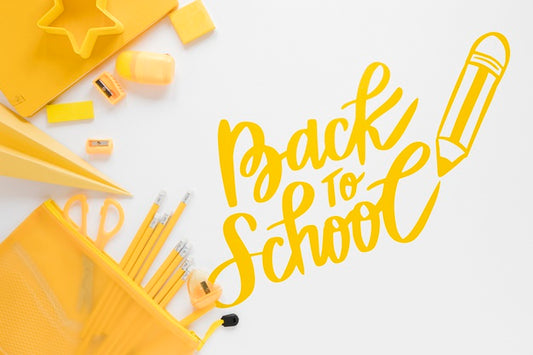 Free Yellow Supplies For Back To School Event Psd
