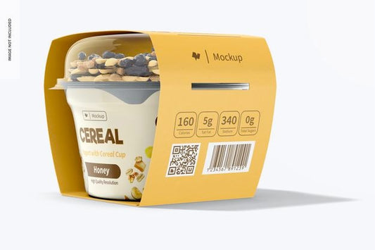Free Yogurt Cup With Label Mockup Psd