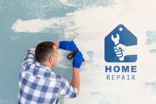Free Young Handyman Cleaning The Blue Paint Psd