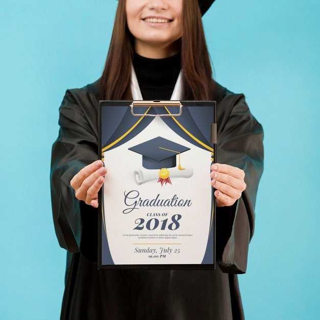 Free Young Student Holding Diploma With Mock-Up Psd